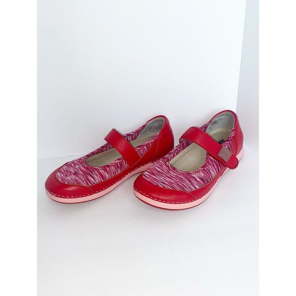 Alegria Shoes Red Mary Jane Slip On Sneaker Stretch Comfort Cushion Y2K 35/5-5.5 - Picture 2 of 15